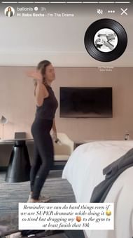 Amanda Balionis shares a message as she goes to the gym (Image via Instagram @balionis)